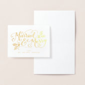 手書き結婚したのクリスマス·ニューリュー 箔カード (ディスプレー)