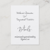 手書き結婚のオンラインRSVPおよびオンライン詳細 名刺 (裏面)