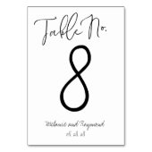 手書き結婚のテーブル番号カード テーブルナンバー (正面)