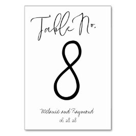手書き結婚のテーブル番号カード テーブルナンバー