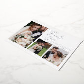 手書き結婚のフォイルサンキューカード 箔招待状 (回転した状態)