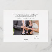 手書き結婚のフォイルサンキューカード 箔招待状 (裏面)