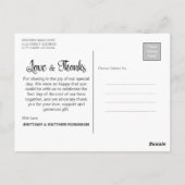 手書き結婚の写真ありがとう ポストカード (裏面)