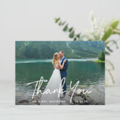 手書き結婚の写真 サンキューカード (スタンド正面)