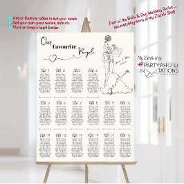 手書き結婚の座席表 ポスター