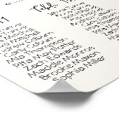 手書き結婚の座席表 ポスター (角)