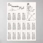 手書き結婚の座席表 ポスター (正面)