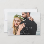 手書き結婚の感謝の写真ミニマリスト サンキューカード (正面)