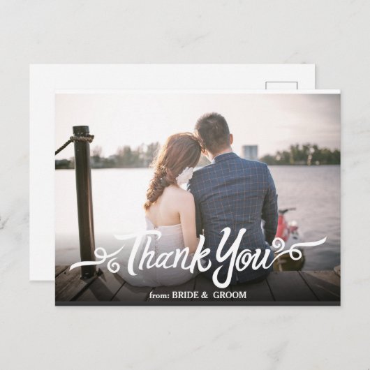 手書き結婚の感謝はがき ポストカード (正面/裏面)