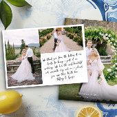 手書き結婚の感謝フォトカード サンキューカード