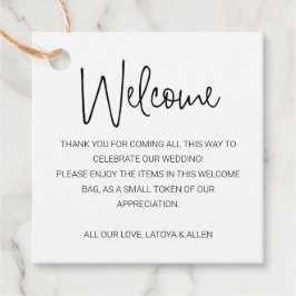 手書き結婚の歓迎抱き枕バスケット フェイバータグ