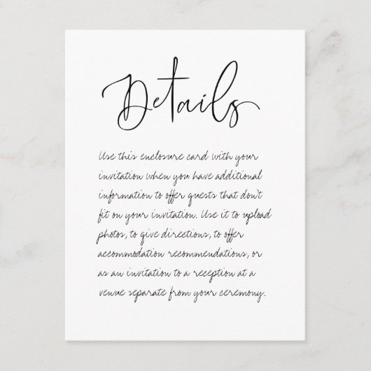 手書き結婚の詳細エンクロージャカード エンクロージャーカード (正面)