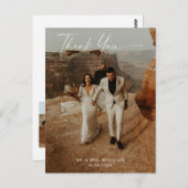 手書き結婚の2 – 写真ありがとう ポストカード (正面/裏面)