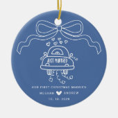 手書き結婚の セラミックオーナメント (正面)