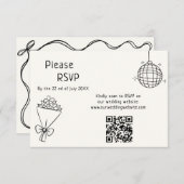 手書き結婚の 出欠カード (正面/裏面)