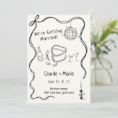 手書き結婚の 招待状 (スタンド正面)