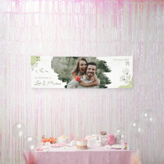 手書き結婚の 横断幕