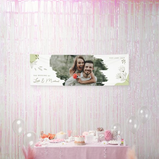 手書き結婚の 横断幕 (パーティー)