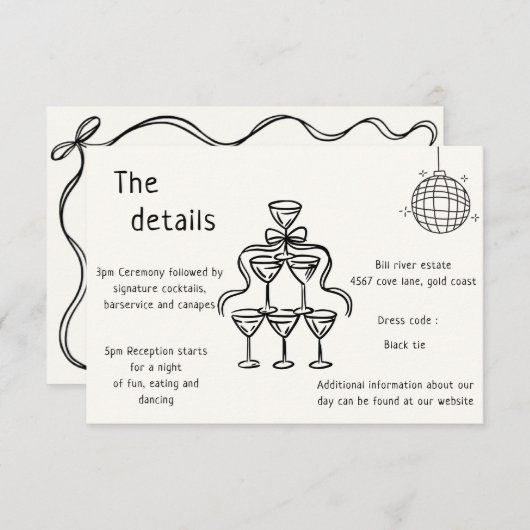 手書き結婚のQRコード詳細結婚 招待状 (正面/裏面)