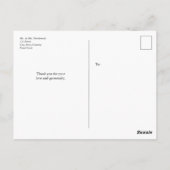 手書き結婚スクリプトありがとう ポストカード (裏面)