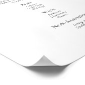 手書き結婚スクリプトのドリンクのメニュー記号 ポスター (角)