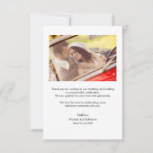 手書き結婚スクリプトのモダン写真 サンキューカード (裏面)