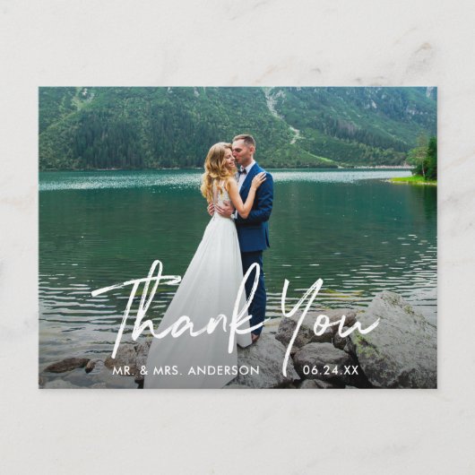 手書き結婚スクリプトの写真 ポストカード (正面)