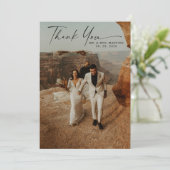 手書き結婚スクリプトの2枚の写真 サンキューカード (スタンド正面)