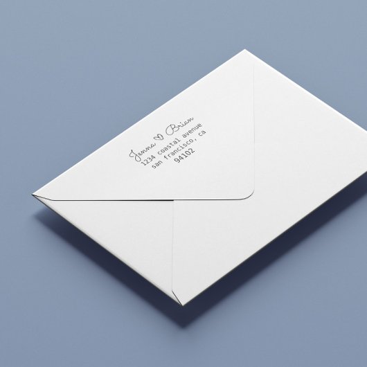 手書き結婚ハート |差出人住所スタンプ セルフインキングスタンプ