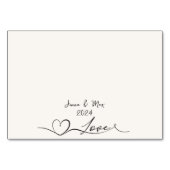 手書き結婚座席表 テーブルナンバー (裏面)