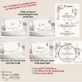 手書き結婚座席表 プレイスカード