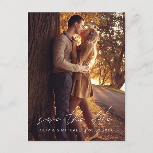 手書き結婚式の日付写真の保存シンプル方法 ポストカード (正面)