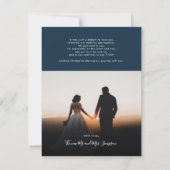 手書き結婚式の日写真ありがとう ノートカード (裏面)