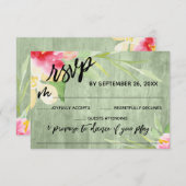 手書き絵を描フローラグリーンウッドソングの要求 出欠カード (正面/裏面)