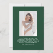 手書き緑のスクリプト2写真卒業 案内状 (裏面)