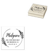 手書き緑のリース名と住所 ラバースタンプ (押印)