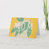 手書き緑葉黄色の母の日カード カード (正面)