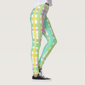 手書き線のプカラフルラストライプのイド レギンス (右)