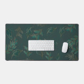 手書き線彫りフローラデスクマット デスクマット (キーボード&マウス)
