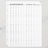 手書き練習用アルファベットシートが間違っている (正面/裏面)