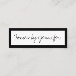 手書き署名の黒いプロフ縁どロファイル スキニー名刺