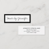 手書き署名の黒いプロフ縁どロファイル スキニー名刺 (正面/裏面)