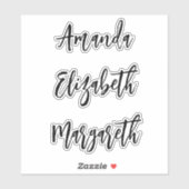 手書き署名スクリプト名のスタンプ シール (シート)