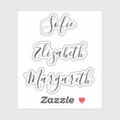 手書き署名スクリプト名のスタンプ シール (シート)