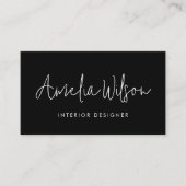 手書き署名スクリプト（白黒） 名刺 (正面)