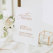 手書き署名ドリンク結婚のバーメニュー 台座サイン