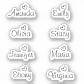 手書き署名ハートスクリプト名シール シール (正面)