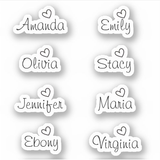 手書き署名ハートスクリプト名シール シール (正面)
