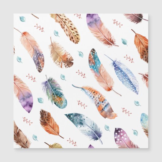 手書き羽毛：白い背景パターン (正面)