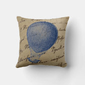 手書き背景コットンのホットエアバルーン クッション (裏面)